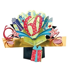 Second Nature Pop Up Greeting Card for a 60th Birthday Card