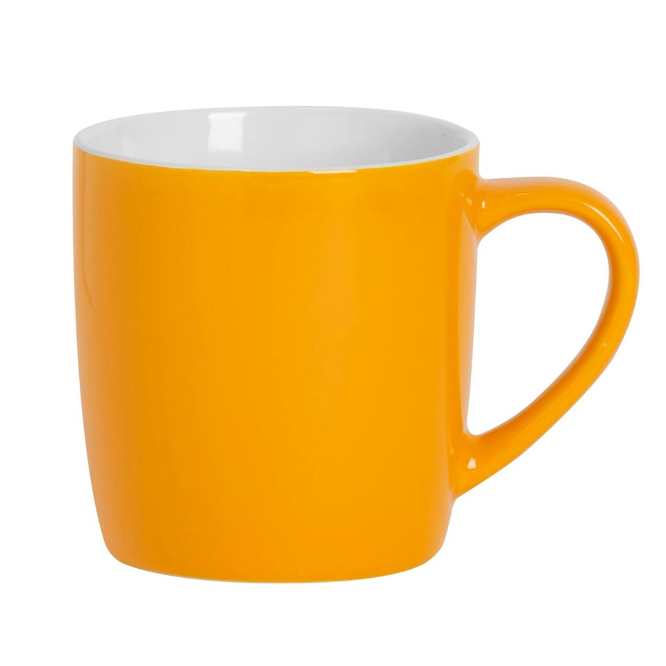 image 1 of Argon Tableware Coloured Coffee Mugs - 350ml - Yellow/White - Pack of 6 Multi
