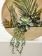 image 4 of Interiors by Premier Mixed Succulents In Wood Wall Planter, Faux Succulents In Round Wooden Frame, Farmhouse Wall Art | Cream