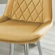 image 2 of Furniturebox Pesaro 2x Mustard Velvet Silver Legs Bar Chair
