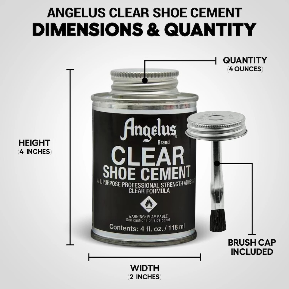 image 1 of Angelus Clear Shoe Cement - Professional Strength for Shoe Repairs 4oz | Clear