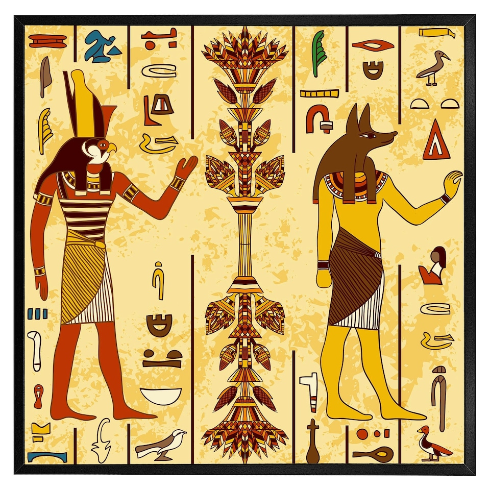 image 1 of Egyptian drawings (Picture Frame) Black | XS