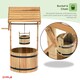 image 5 of Garden Wooden Wishing Well Flower Planter Ornamental Plant Pot | Brown