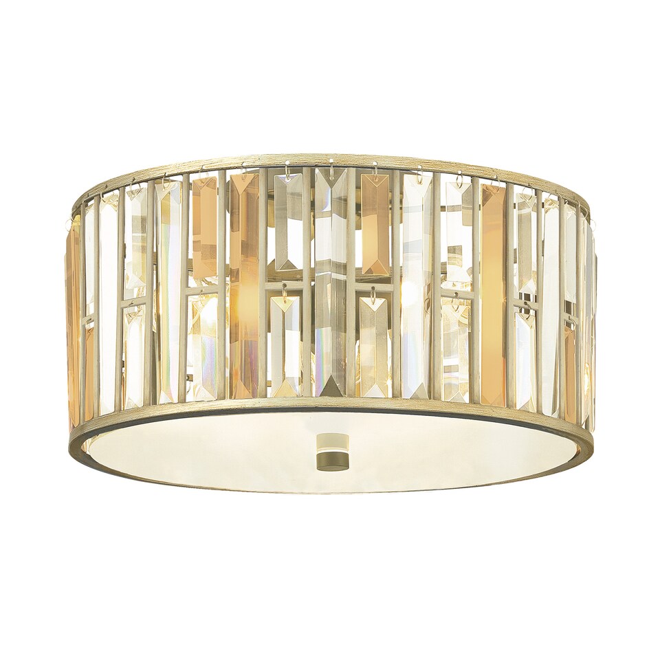 image 1 of Gemma 3 Light Flush Mount Ceiling Light Silver Leaf, E27