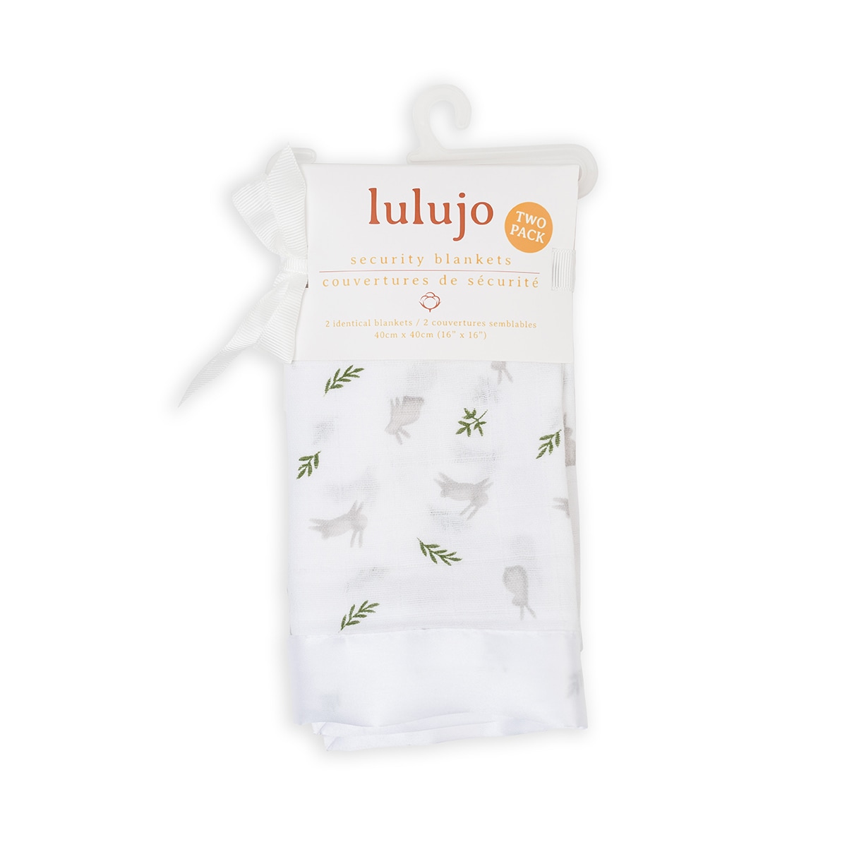 Lulujo Muslin Security Comforter Blanket 2 pack - Bunnies
