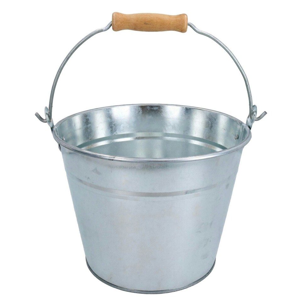 image 1 of 12L Galvanised Steel Metal Bucket Pail Water Coal Greenhouse Garden Plant 5PK