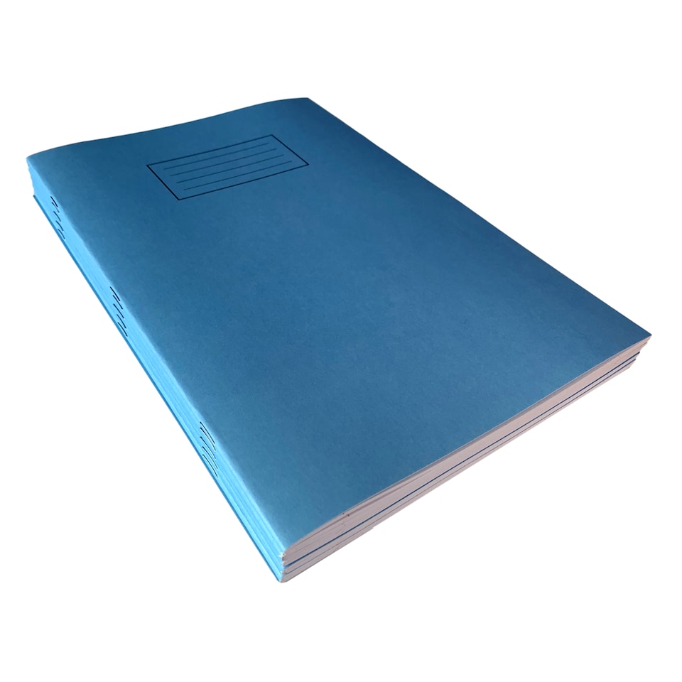 image 1 of Pack of 10 Janrax A4 Blue 80 Pages Feint and Ruled Exercise Books