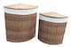 image 1 of Set of 2 Light Steamed Corner Laundry Baskets with White Lining | White | White
