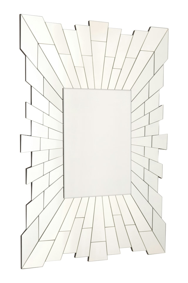 image 1 of Glitzy Rectangular Wall Mirror | Silver