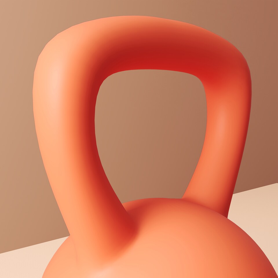 image 1 of SPORTNOW Soft Kettlebell, 6kg Kettle Bell with Non-Slip Handle for Home Gym Weight Lifting and Strength Training, Orange and Grey