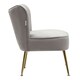 image 3 of Living and Home Modern Armless Wingback Chair with Gold Legs - Grey
