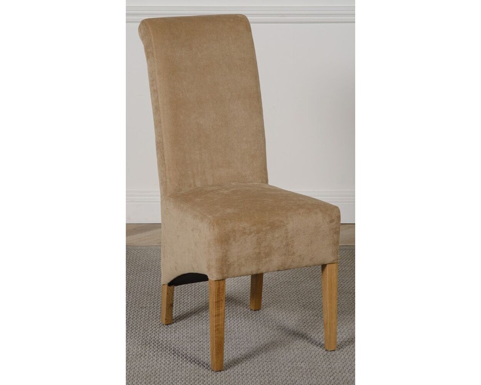 image 1 of Dakota 127 x 82cm Oak Small Dining Table and 6 Montana Fabric Chairs | Brown | Beige