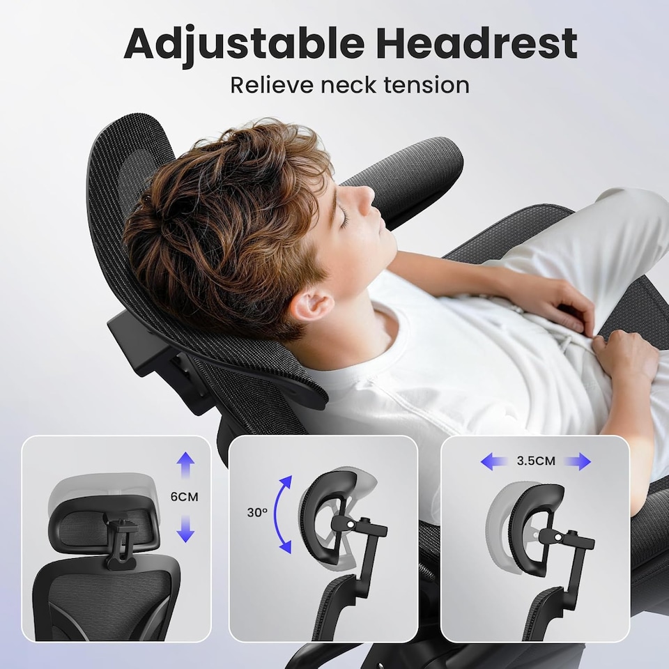image 1 of Rattantree Ergonomic Office Chair Dual Backrest Mesh Computer Chair