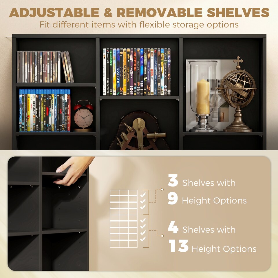 image 1 of HOMCOM 835 CD/500 DVD Storage Unit, Blu-ray Media Storage Shelf