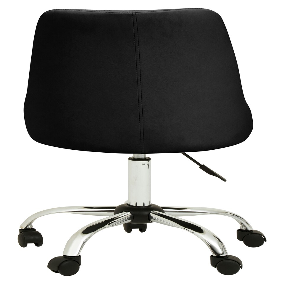 image 1 of Interiors by Premier Brent Ribbed Black And Chrome Home Office Chair