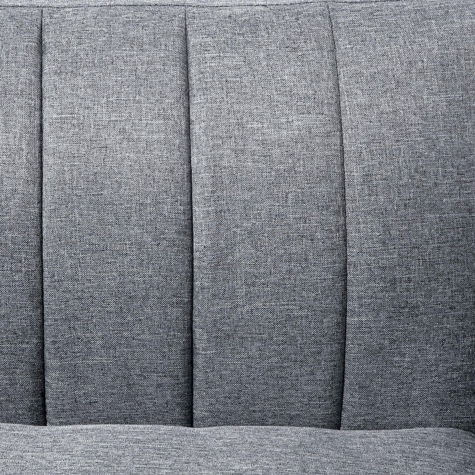 image 1 of HOMCOM 3 Seater Sofa Bed, Convertible Linen Fabric Sofa Couch, Click Clack Sofabed with Adjustable Split Backrest for Living Room, Bedroom, Guest Room, Grey