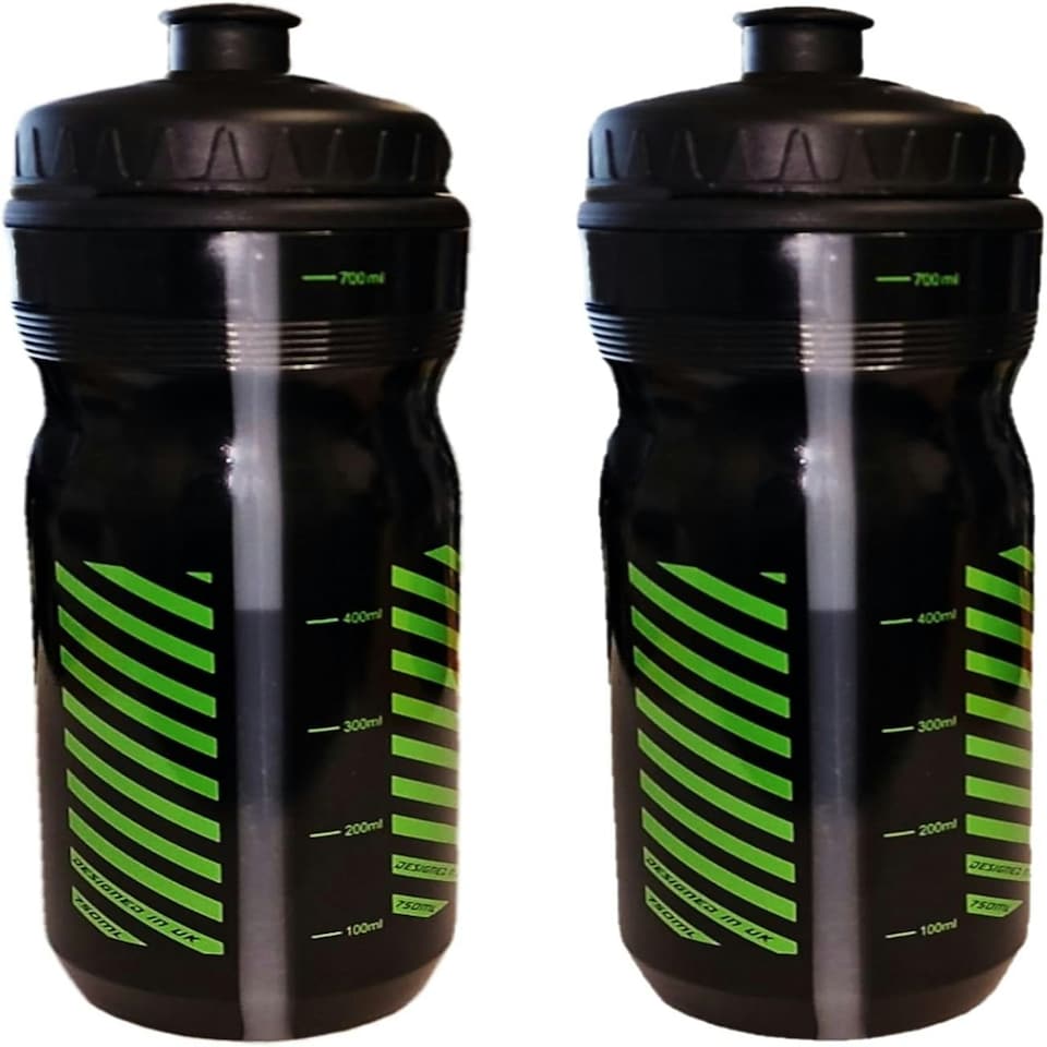 image 1 of AWE 2 x 750ml Bike/Sports 100% BPA Free,Plastic Water Bottles with Measurement Gauge