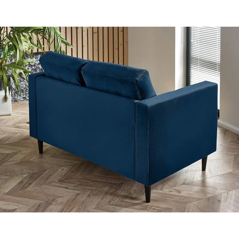 image 1 of Furniturebox Jolene 2 Seater Navy Blue Velvet Sofa
