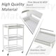 image 4 of HOMCOM 3-Tier Home Trolley Kitchen Storage w/ Steel Bars 4 Wheels Rolling White
