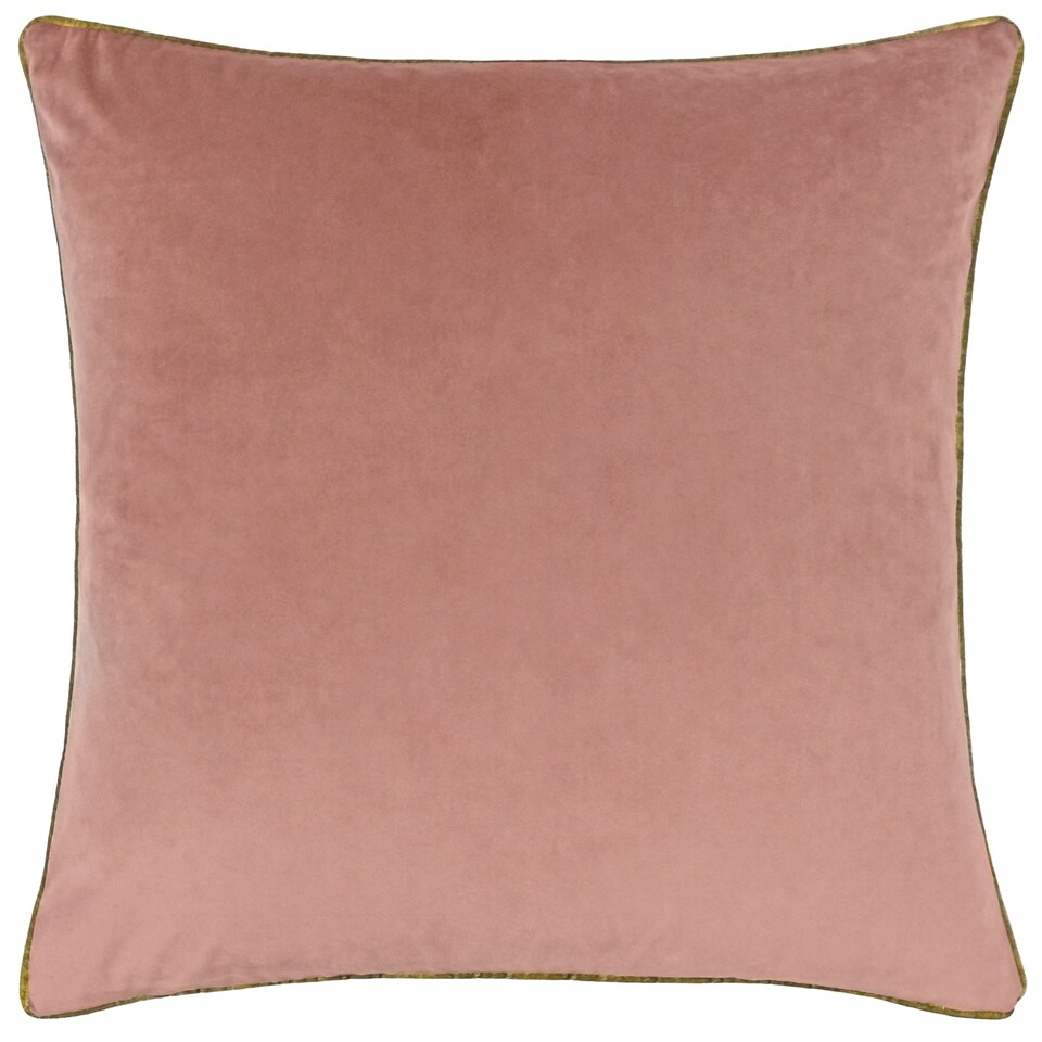 image 1 of Furn Meridian Velvet Cushion, Blush/Gold, 45 x 45cm