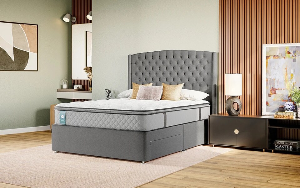 image 1 of Sealy Blakemere Geltex Enhance 1800 Pocket Pillow Top Mattress Single | White | Single | 1