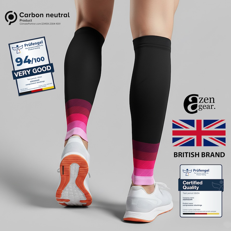 image 1 of aZengear Calf Support Compression Sleeves (Pair) for Women, Men, Running, Shin Splints