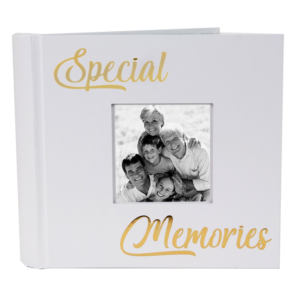 image 1 of Modern Special Memories Photo Album with Gold Foil Text - Holds 80 4x6 Pictures