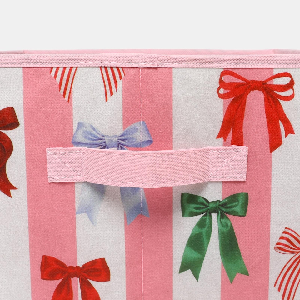 image 1 of OHS 2 x Bows Storage Box Folding Cube Shoe Toy Organiser
