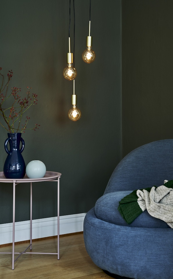image 1 of Nordlux Paco Indoor Pendant Light Brass Metal E27 Retro - Mains Powered, IP20 | Gold