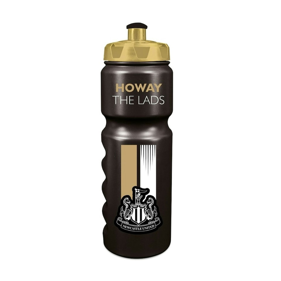 Newcastle United FC Howay The Lads Plastic Water Bottle - Black/Gold - One Size Black | One Size