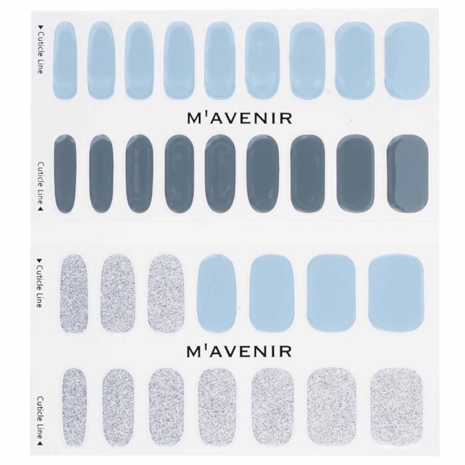 image 1 of Nail Sticker (blue) - # Brillante Rainy Blue Nail - 32pcs Blue