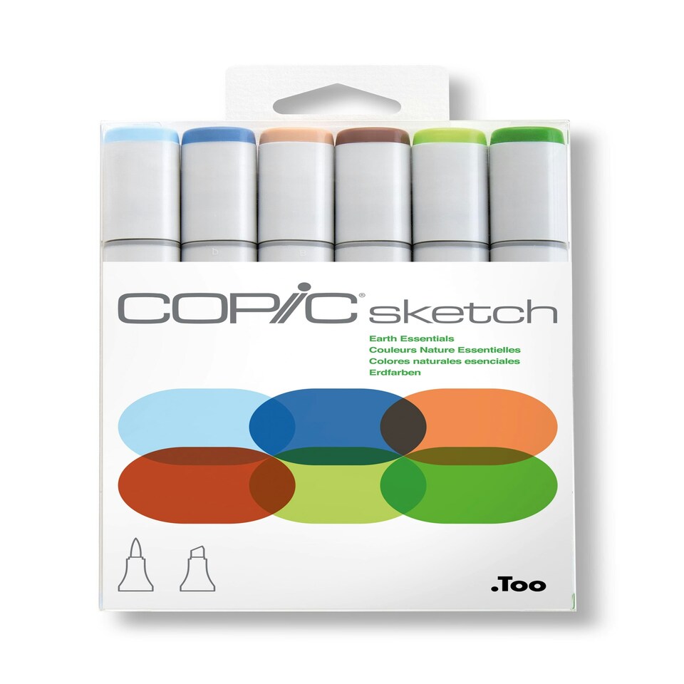 Copic Sketch Set, Earth Essentials, Set of 6