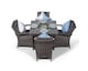 image 4 of Arizona Square 4 Seater Patio Dining Set with Ice Bucket Drinks Cooler | Grey | Grey
