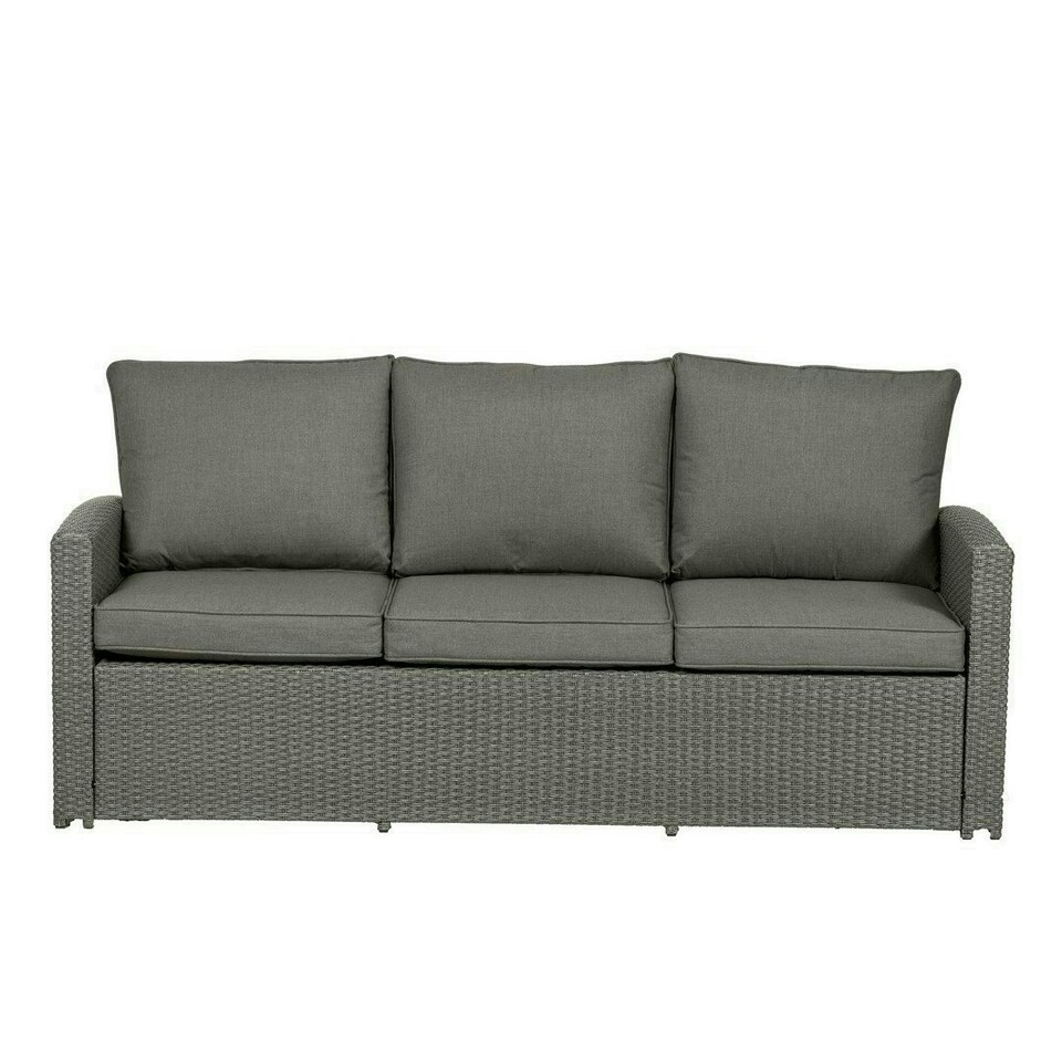 image 1 of Paris 7 Seater 6 Pc Deluxe Sofa Dining Set - Synthetic Rattan - H82 x W183 x L81 cm - Grey