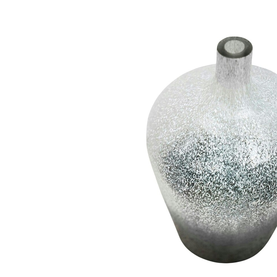 image 1 of Verre Stem Frosted Vase Blue