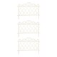 image 2 of Pack of 3 27cm White Plastic Garden Patio Lawn Border Fence Edging