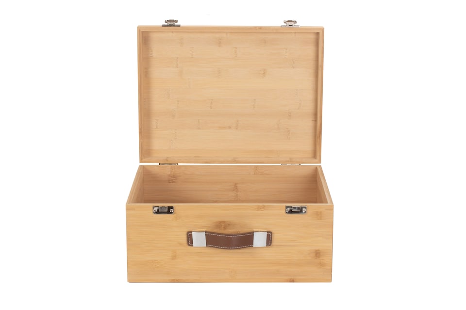 image 1 of Large Bamboo Storage Box | Brown | Brown | One Size | 1