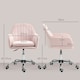 image 7 of HOMCOM Office Chair, Swivel Desk Chair w/ Adjustable Height, Pink