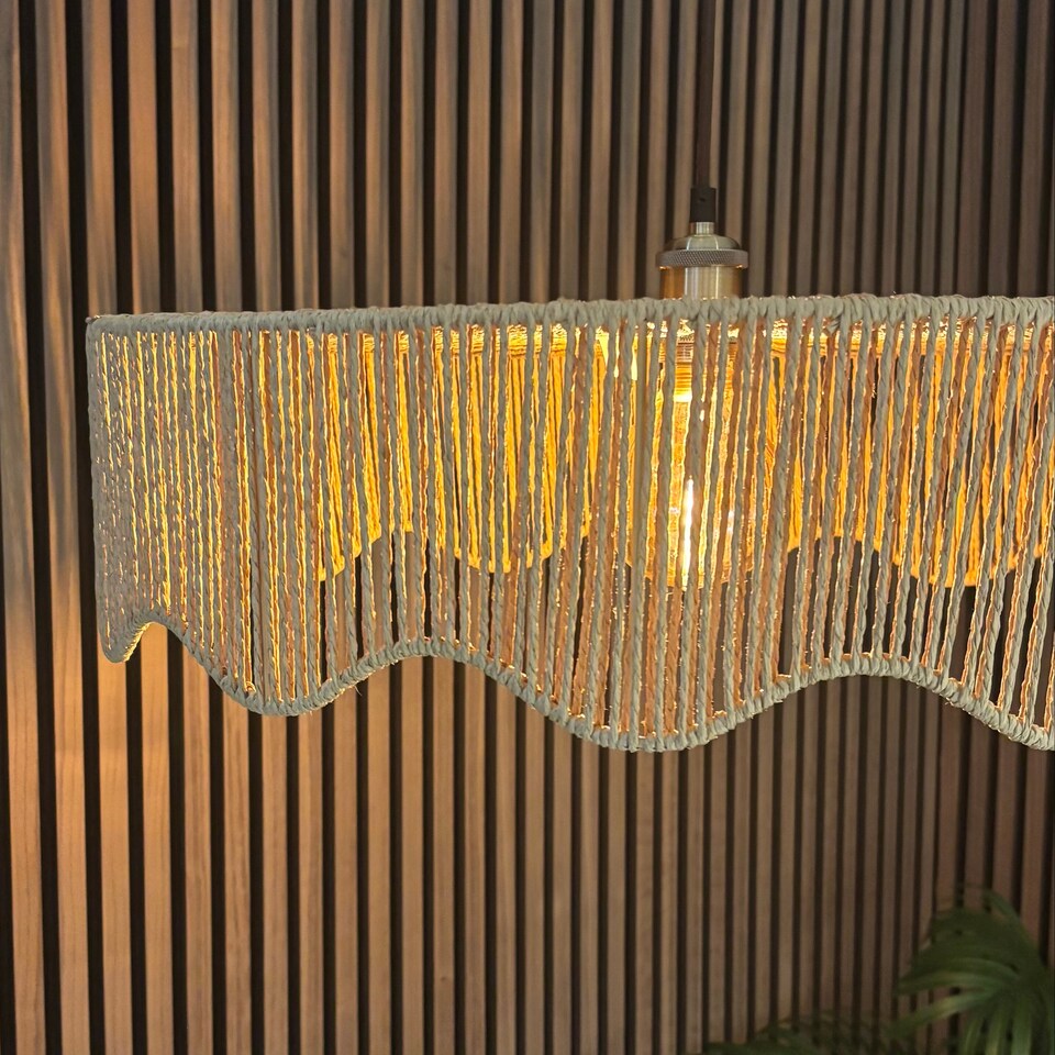 image 1 of CGC Francesca Large 60cm Natural String Round Scallop Woven Easy-Fit Lampshade