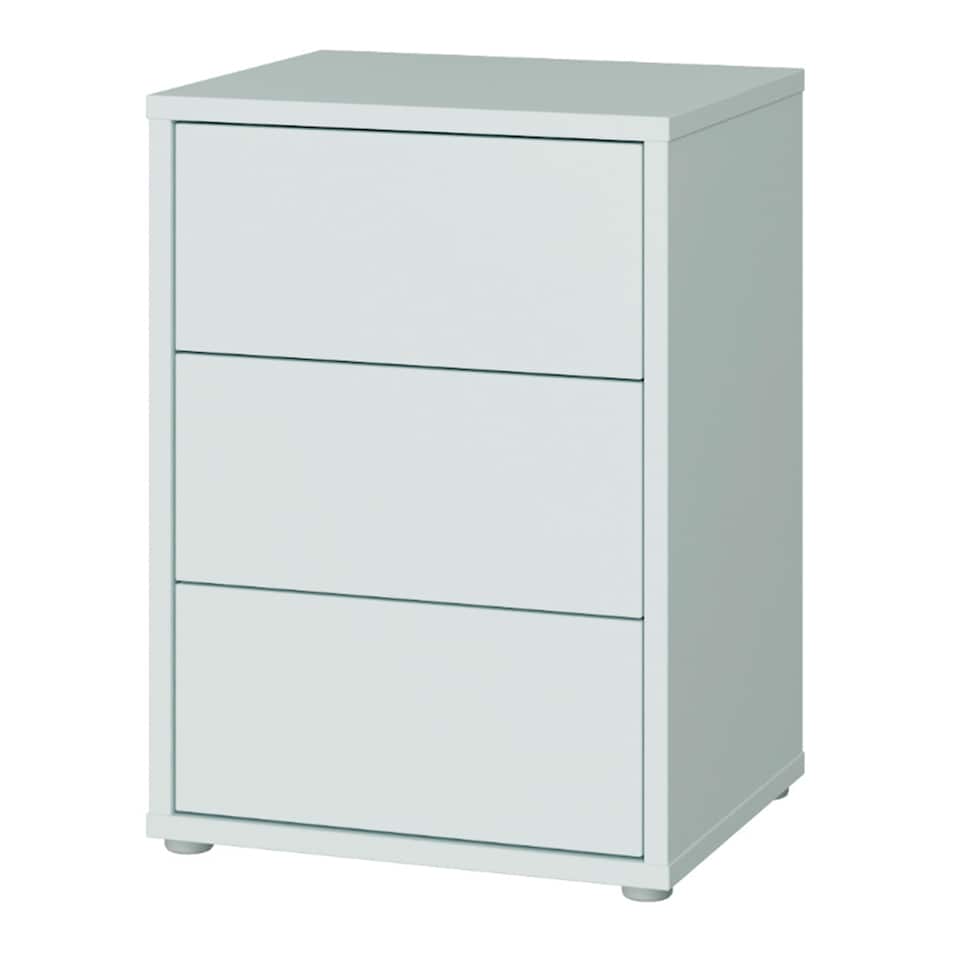 image 1 of Alice Springs Bedside Cabinet with 3 Drawers Push-to-Open in Light Grey