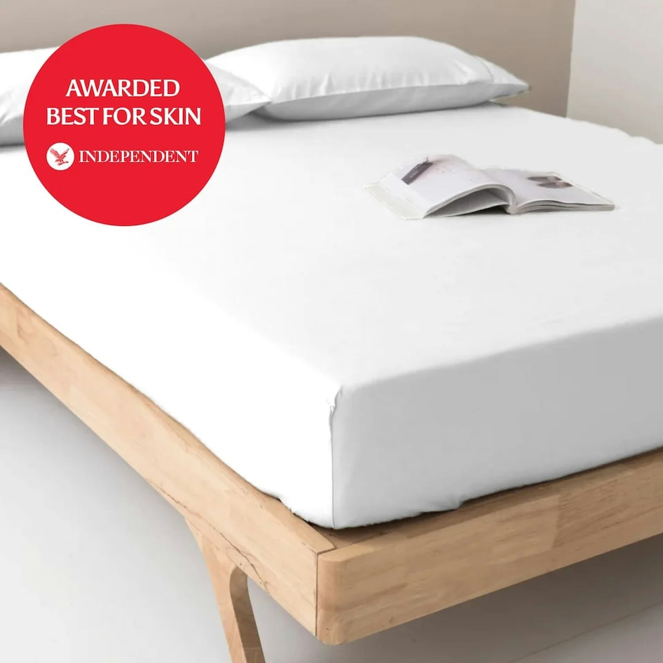 image 1 of Bamboo Silk Fitted Sheet Grey | King