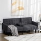image 8 of HOMCOM Click Clack Sofa Bed, Linen-Feel Fabric 3 Seater Sofa for Living RoomSpare RoomGuest Room, Bed Settee with Cup Holders, Grey