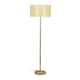 image 4 of ValueLights Charlie Gold Floor Lamp Wicker Cane Shade | Gold