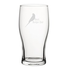 Personalised Best Budgie Mum Engraved Novelty Tulip Pint Glass