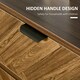 image 5 of HOMCOM Two-Drawer Herringbone Bedside Table Home Cabinet Bedroom Storage Brown