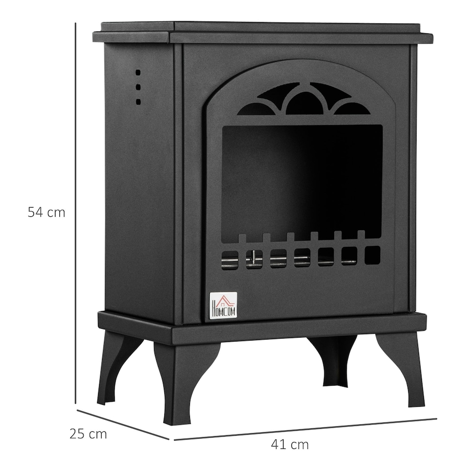 image 1 of HOMCOM Free Standing Bio Ethanol Fireplace Heater with 0.9L Tank, Black