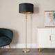 image 2 of ValueLights Marissa Gold Stacked Ball Floor Lamp with Black Velvet with Gold Inner Shade