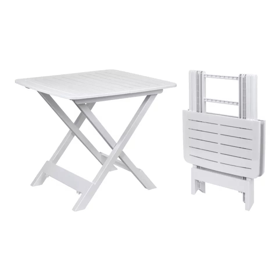 image 1 of Small Foldable Collapsible Garden Patio Camping Table | White | 1