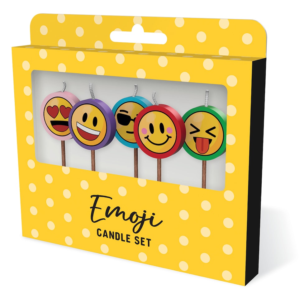 image 1 of Novelty Cake Candle Set - Emoji