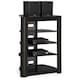 image 1 of Centurion Supports Zinnia 5-Shelf Black Glass with Gloss Black Fascia Flat Screen TV/Hi-Fi/AV Rack Glass Stand | Black | 1